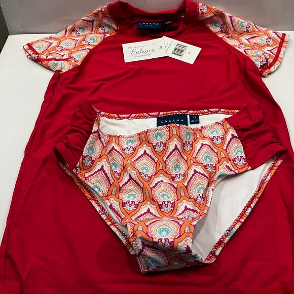 LAST Cabana Life Kids Swim Size 12 Rash guard Rashguard Swimsuit - Picture 1 of 11